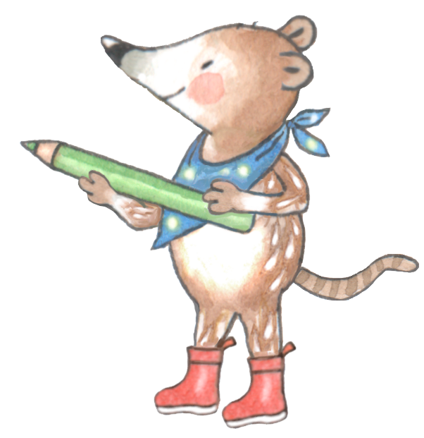 Sprache Stein Papier - Friedrich, der lustige Nasenbär