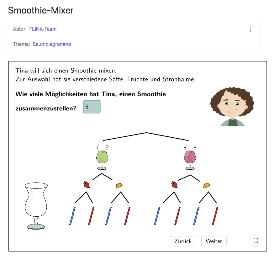Baumdiagramme mit dem Smoothie-Mixer entdecken (FLINK in Mathe)