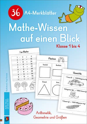 36 A4-Merkblätter Mathe-Wissen auf einen Blick - Klasse 1 bis 4