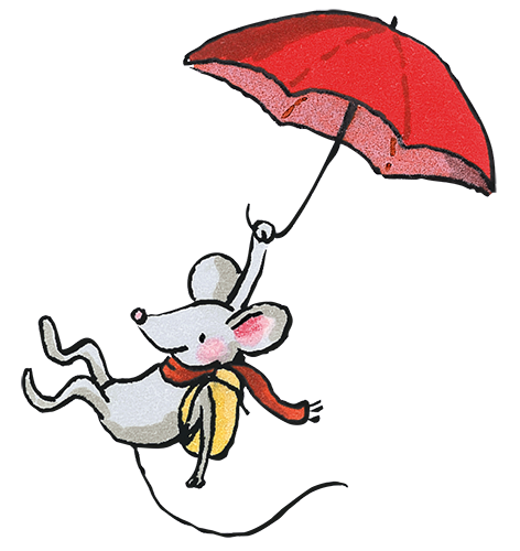 Mimi die Lesemaus mit Regenschirm